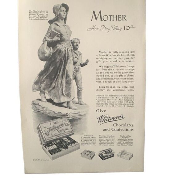 Vintage 1931 Whitman’s Chocolates Mothers Day May 10th Ad Advertisement - Picture 3 of 4